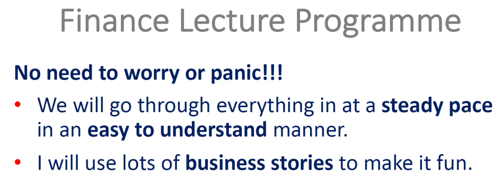 finance lecture programme